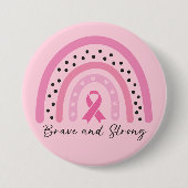 Brustkrebs - Bewusstsein für den Regenbogen - tapf Button (Vorderseite)