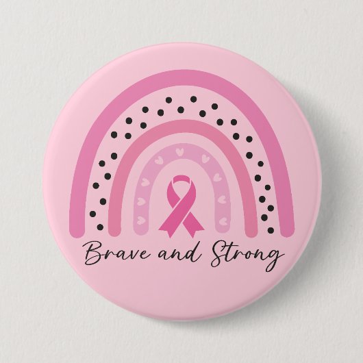 Brustkrebs - Bewusstsein für den Regenbogen - tapf Button (Vorderseite)