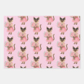 Brustkrebs-Bewusstsein für Katzenliebhaber Rosa Ba Geschenkpapier Set (Vorderseite)