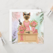 Brustkrebs-Bewusstsein für Katzenliebhaber Rosa Ba Karte (Vorderseite/Rückseite Beispiel)