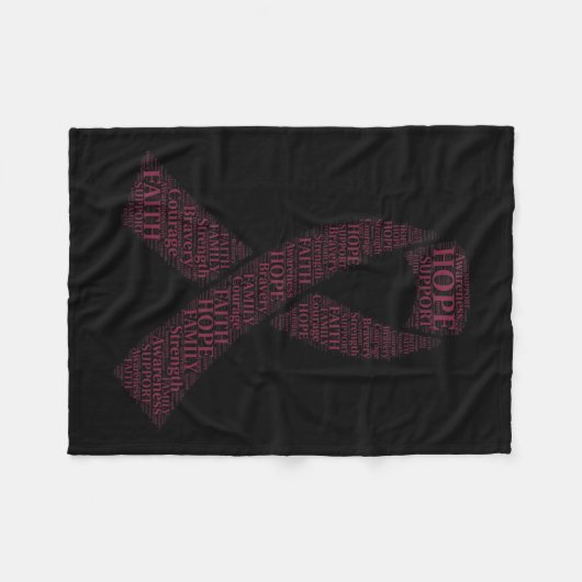 Brustkrebs-Bewusstsein für Ribbon T Fleecedecke (Vorderseite (Horizontal))