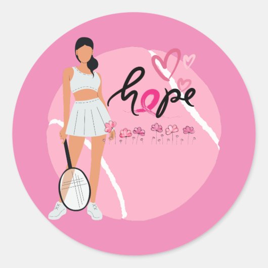 Brustkrebs-Bewusstsein für Tennis-Spieler Runder Aufkleber (Vorderseite)