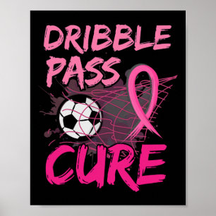 Brustkrebs-Bewusstsein Fußball Pink Für Jungen Kin Poster