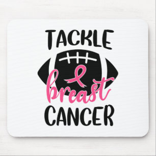Brustkrebs-Bewusstsein Fußball Ribbon Tackle Bre Mousepad