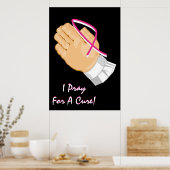 Brustkrebs-Bewusstsein Gebet Hände Poster (Küche)