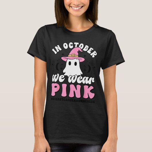 Brustkrebs-Bewusstsein Geist Hexe T-Shirt (Vorderseite)