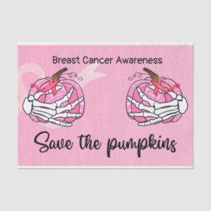 Brustkrebs-Bewusstsein Gerettet Pumpkins Pink Seidenpapier
