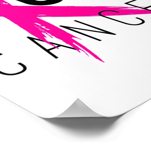 Brustkrebs Bewusstsein Geschenk Retro gestört 2 Poster (Ecke)