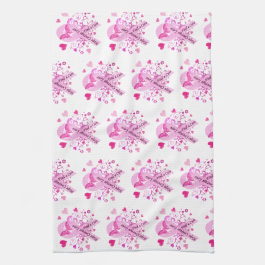 Brustkrebs-Bewusstsein Geschirrtuch (Vertikal)