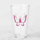 Brustkrebs-Bewusstsein Glas (Rückseite)