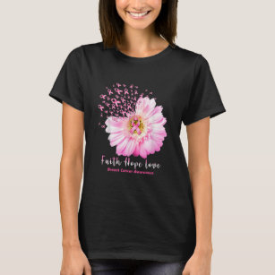 Brustkrebs Bewusstsein Glaube Hoffnung Kampf Liebe T-Shirt