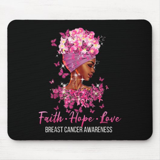 Brustkrebs Bewusstsein Glaube Hoffnung Liebe Butte Mousepad (Vorne)
