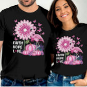 Brustkrebs Bewusstsein Glaube Hoffnung Liebe Flami T-Shirt