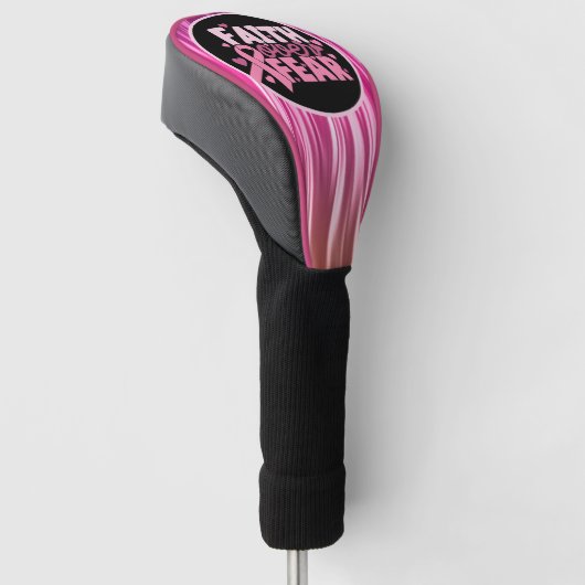 Brustkrebs-Bewusstsein Glaube über Angst rosa Golf Headcover (angewinkelt)