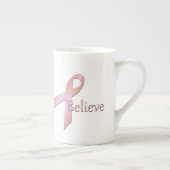 Brustkrebs Bewusstsein glauben Knochen-China Tasse (Rechts)