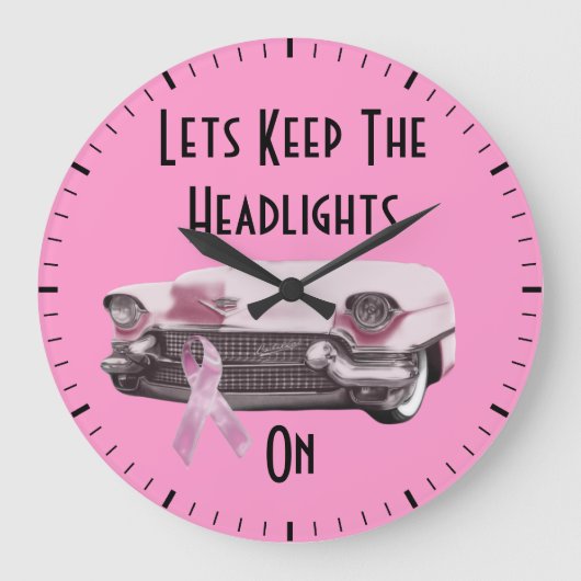 Brustkrebs-Bewusstsein Große Wanduhr (Vorderseite)