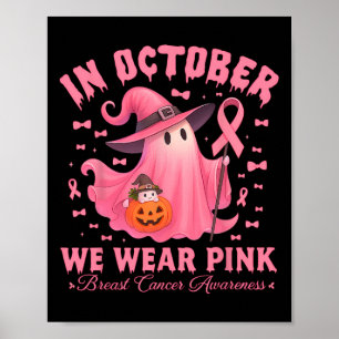 Brustkrebs-Bewusstsein Halloween im Oktober Wir Poster