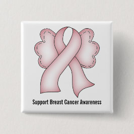 Brustkrebs-Bewusstsein (hellrosa mit Flügeln) Button