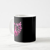 Brustkrebs-Bewusstsein Herz-Libellen Männer Kaffeetasse (Vorderseite Links)