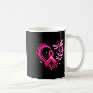 Brustkrebs-Bewusstsein Herz-Libellen Männer Kaffeetasse