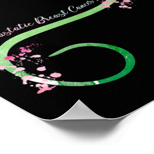 Brustkrebs-Bewusstsein Herzgeschenke Poster (Ecke)