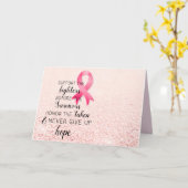 Brustkrebs-Bewusstsein Hoffnung Inspiration Zitat Karte (Gelbe Blume)