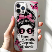 Brustkrebs Bewusstsein Hoffnung Kraft Mut Case-Mate iPhone Hülle