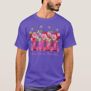 Brustkrebs-Bewusstsein Hoffnung Pink Ribbon Blume  T-Shirt