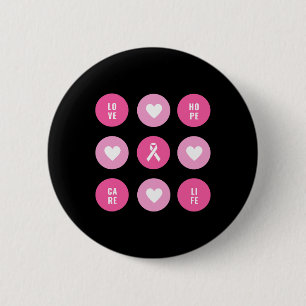 Brustkrebs-Bewusstsein Hört Hoffnung Button
