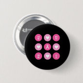 Brustkrebs-Bewusstsein Hört Hoffnung Button (Vorne & Hinten)