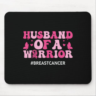 Brustkrebs-Bewusstsein Husbynd eines Kriegers rosa Mousepad
