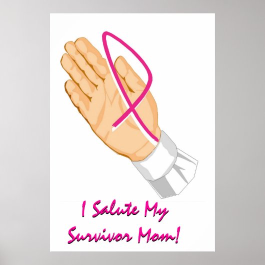 Brustkrebs-Bewusstsein I Salute Poster (Vorne)