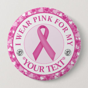 Brustkrebs-Bewusstsein Ich trage Rosa für Button