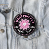 Brustkrebs-Bewusstsein Ich trage Rosa für Flower Button (Beispiel)