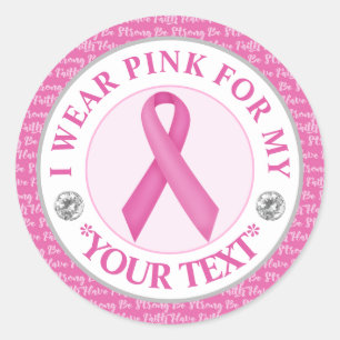 Brustkrebs-Bewusstsein Ich trage Rosa für Runder Aufkleber