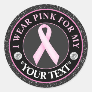 Brustkrebs-Bewusstsein Ich trage Rosa für Runder Aufkleber