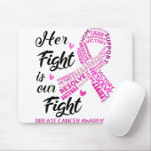 Brustkrebs-Bewusstsein Ihr Kampf ist mein Kampf Mousepad (Mit Mouse)
