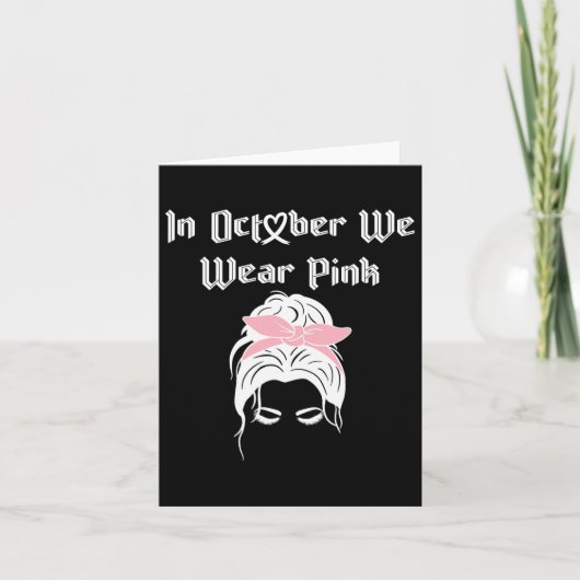 Brustkrebs-Bewusstsein im Oktober trage ich rosa R Karte (Vorderseite)