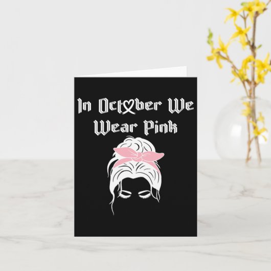 Brustkrebs-Bewusstsein im Oktober trage ich rosa R Karte (Gelbe Blume)