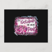 Brustkrebs-Bewusstsein im Oktober tragen wir rosa  Postkarte (Vorderseite)