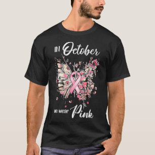 Brustkrebs-Bewusstsein im Oktober tragen wir rosa T-Shirt