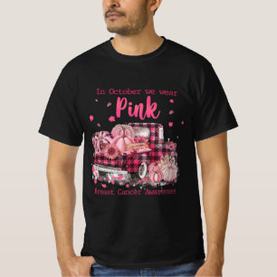 Brustkrebs-Bewusstsein im Oktober tragen wir rosa  T-Shirt