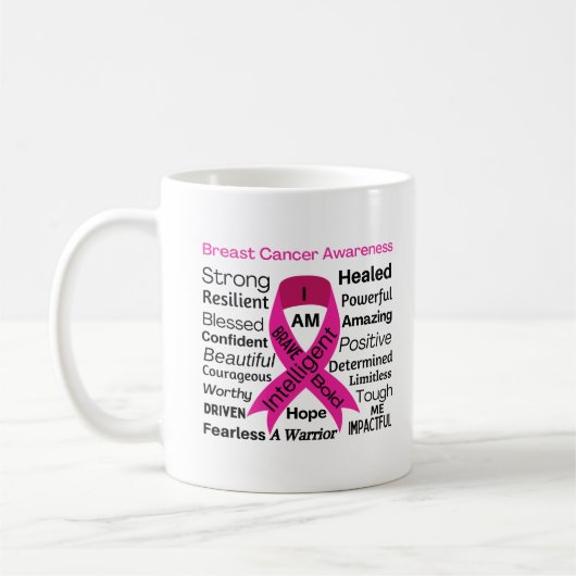 Brustkrebs Bewusstsein Inspiration Tasse (Links)