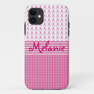 Brustkrebs-Bewusstsein iPhone Monogramm-Rosa 11 Hülle