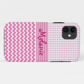 Brustkrebs-Bewusstsein iPhone Monogramm-Rosa Case-Mate iPhone Hülle (Rückseite (Horizontal))