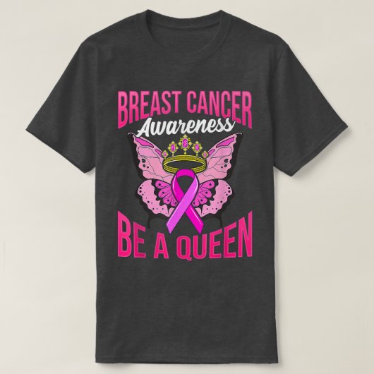 Brustkrebs-Bewusstsein ist eine Queen Ribbon Pink  T-Shirt (Design vorne)