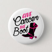 Brustkrebs-Bewusstsein Kämpfen Der rosa Ribbon-Gla Button (Vorderseite)