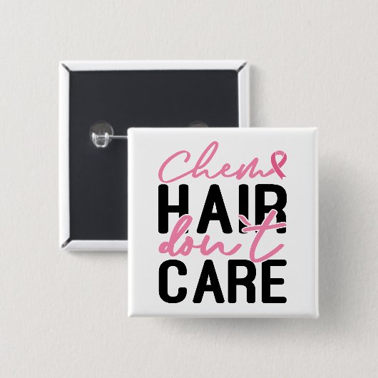 Brustkrebs-Bewusstsein Kämpfen Pink Ribbon Chemo Button (Vorne & Hinten)