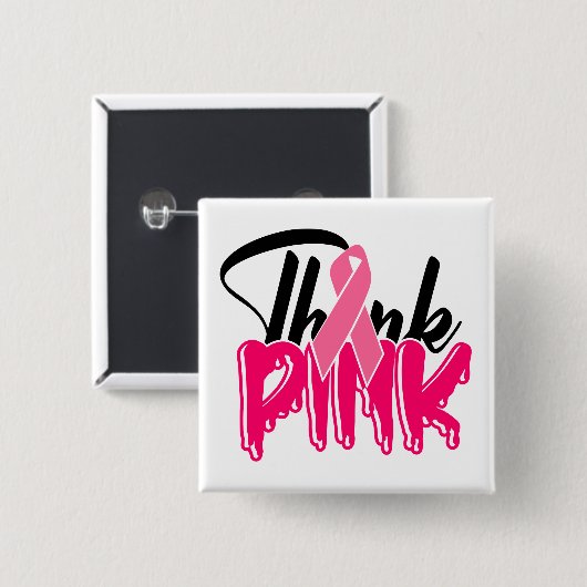 Brustkrebs-Bewusstsein Kämpfen rosa Schleifenschal Button (Vorne & Hinten)