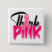 Brustkrebs-Bewusstsein Kämpfen rosa Schleifenschal Button (Vorderseite)